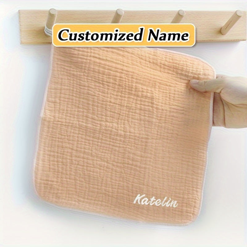 Personalized Baby Bibs and Towels Set Cotton Newborn Face Wash Cloths Burp Cloths