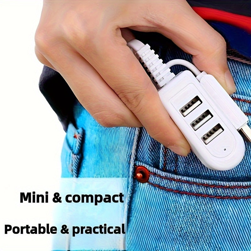 3-in-1 USB Multi-Port Adapter Cable with Data Transfer Night Light Card Reader Fan