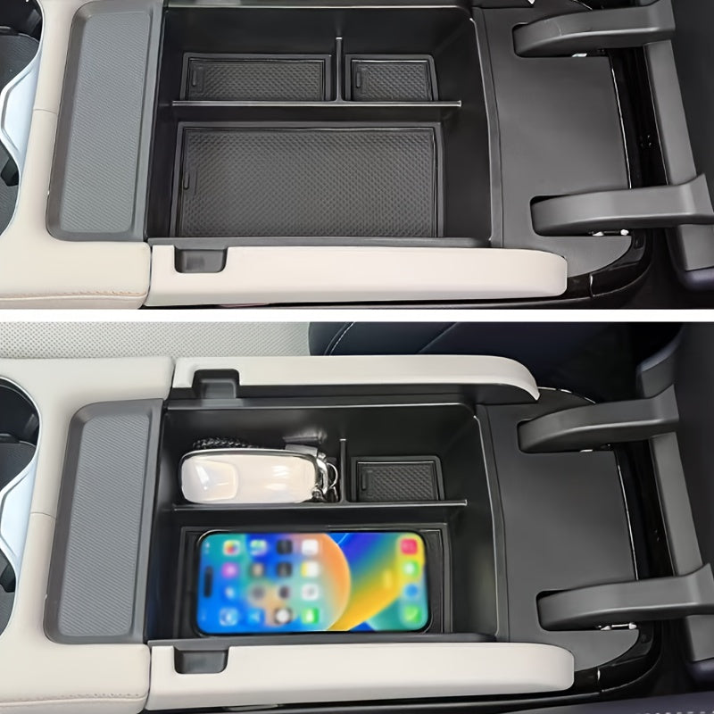 Universal ABS Resin Armrest Storage Box for Car Central Console Organizer