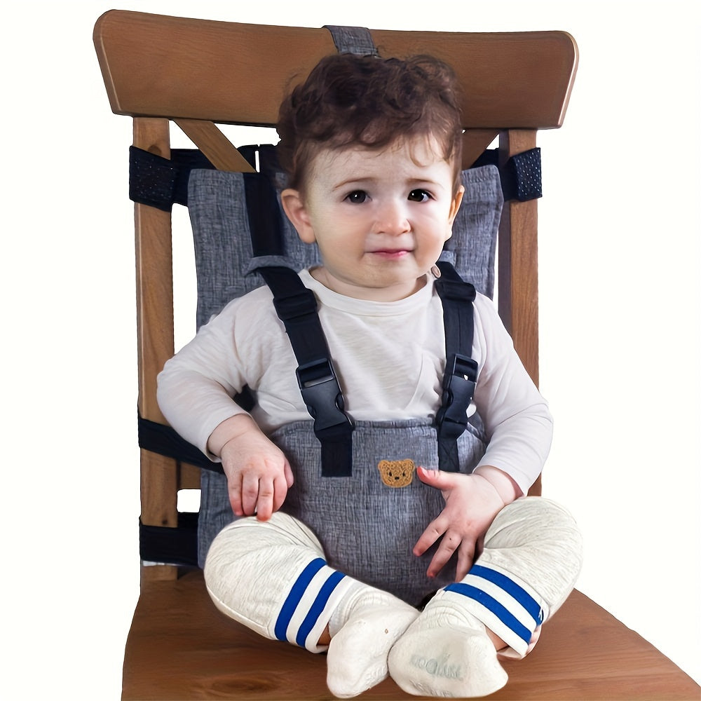 Cinturón de alimentación gris para sillas de comedor para niños pequeños, sin montaje