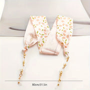 Eyewear Accessories Set with Cherry and Flower Pattern Scarf Glasses Chain Sunglasses Lanyard and Face Covering Strap
