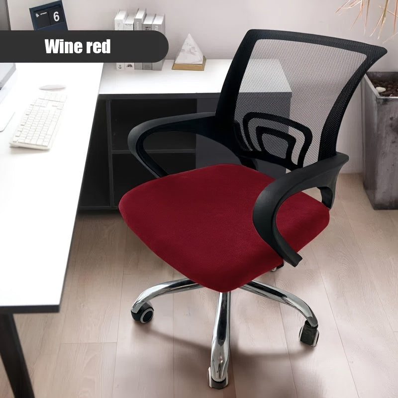 1 шт. Серебристый бархатный чехол для подушки для офисного стула/табурета, защита от царапин для домашних животных, высокая эластичность, толстый, мягкий, машинная стирка, легкая установка, обновите вашу старую поверхность