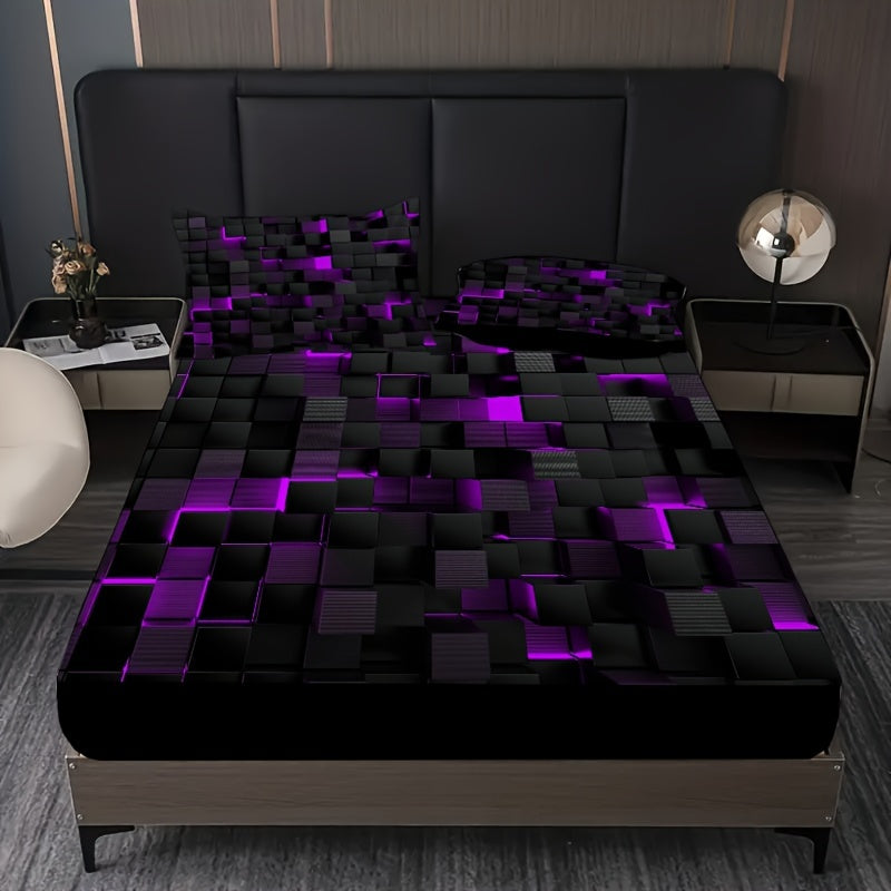 2 ta qizil tarmoq 3D vizual geometriya san'ati mos keladigan to'shakka yostiq bilan to'plam