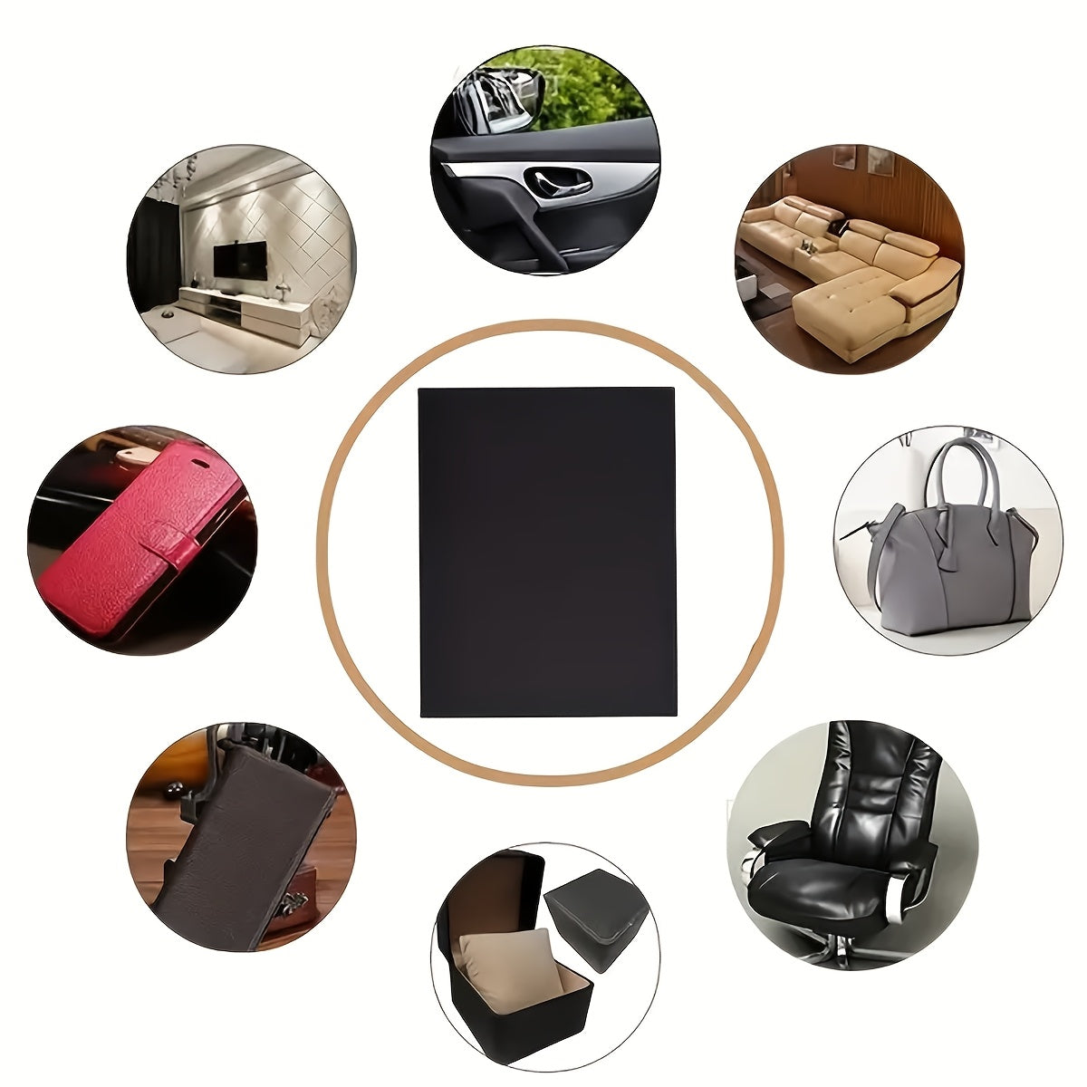 Parchetes de reparación de cuero autoadhesivos 20x30cm para muebles y asientos de coche