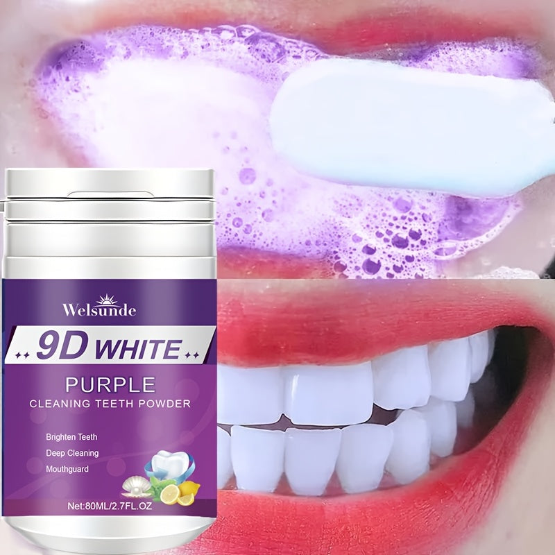 Purple Teeth Whitening Powder for Deep Cleaning and Brightening with Baking Soda for Men and Women