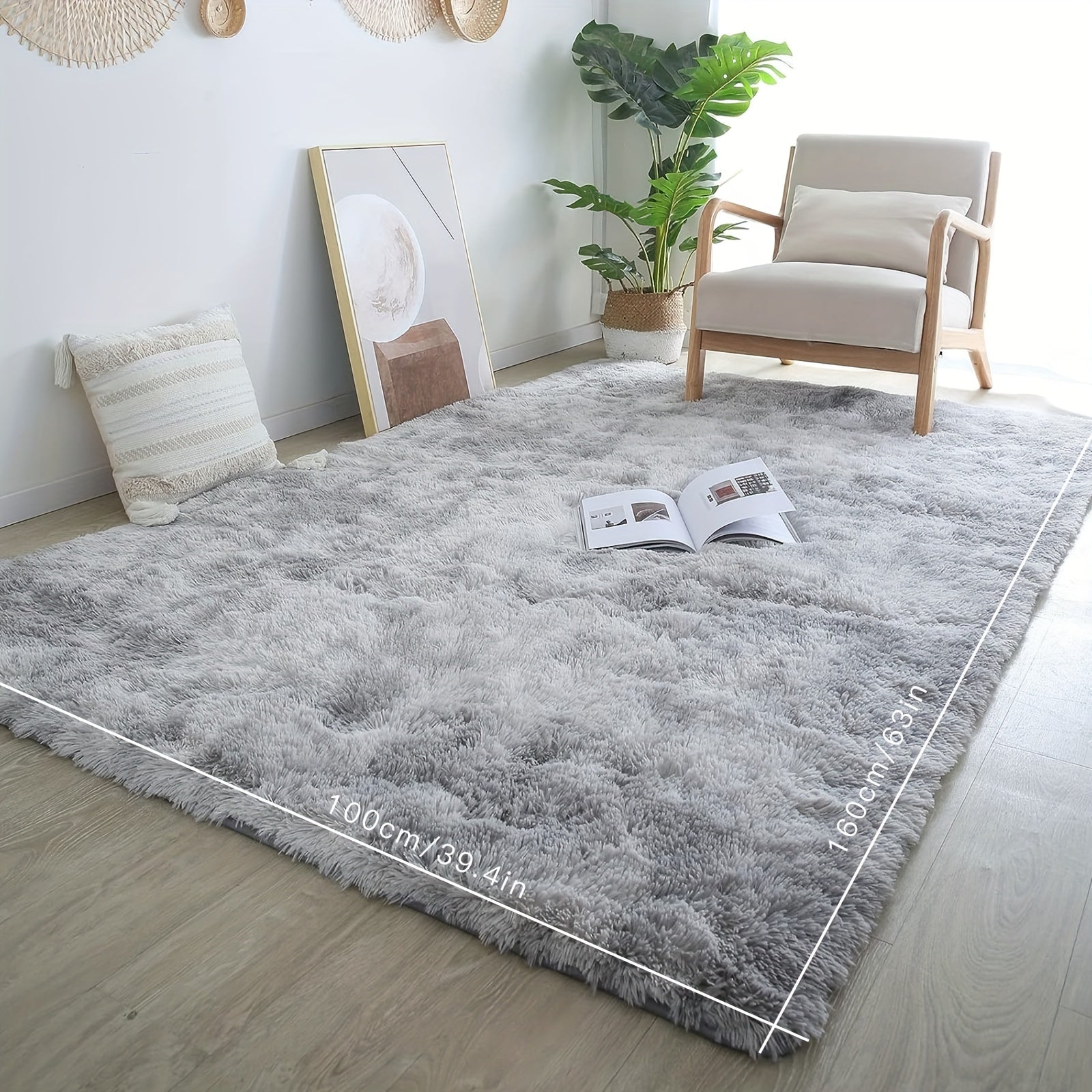 Soft Plush Shag Area Rug for Living Room and Bedroom Non-Slip Machine Washable