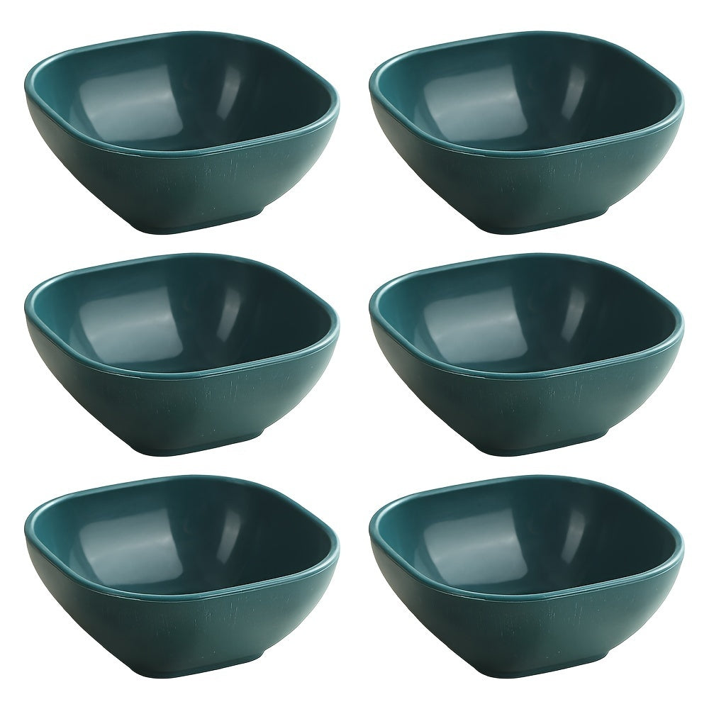 Set of 6 Square Dessert Bowls 9.65cm Polypropylene Condiment Side Dish Storage