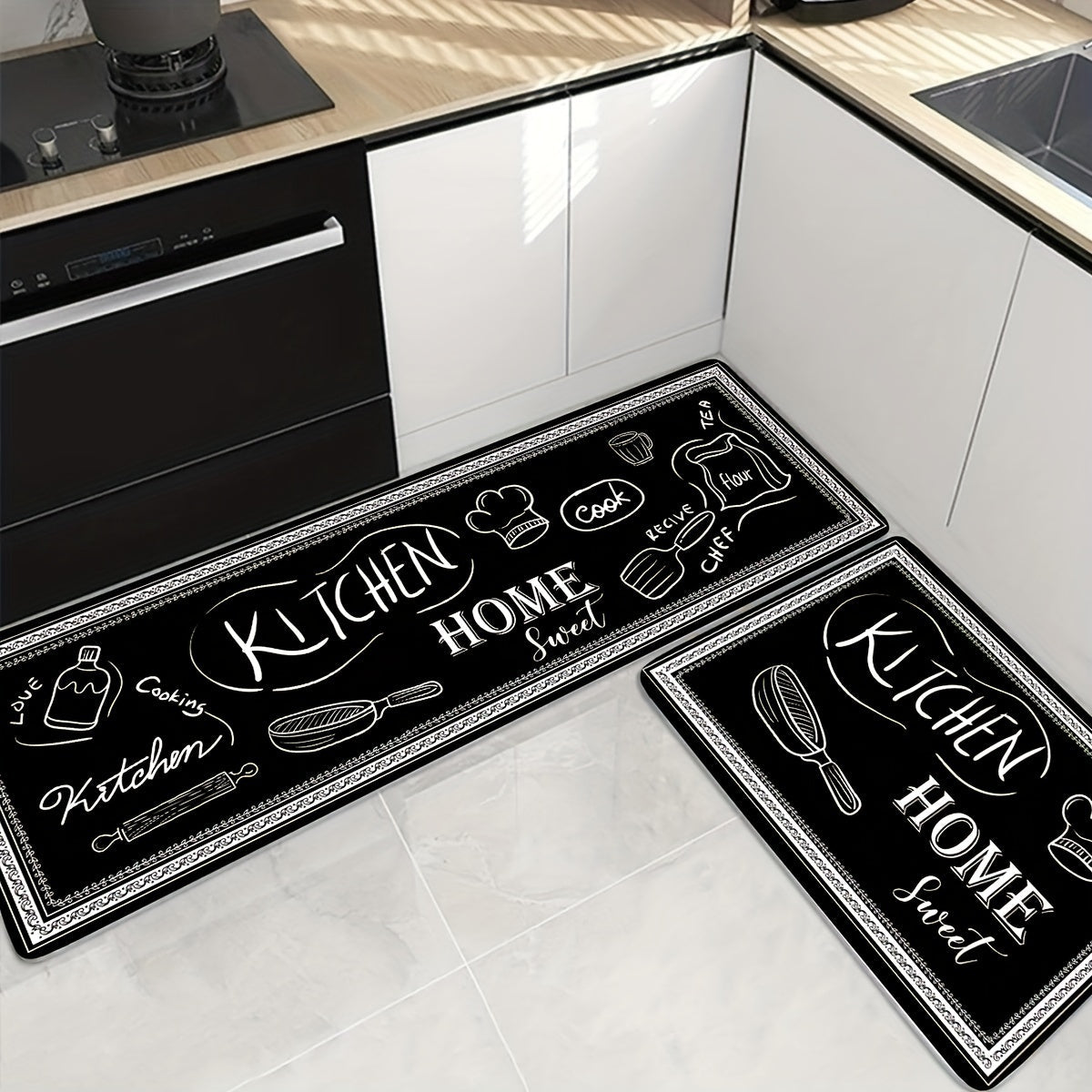 Conjunto de alfombrillas absorbentes e impermeables para cocina, antideslizantes y antifatiga para el hogar y la lavandería