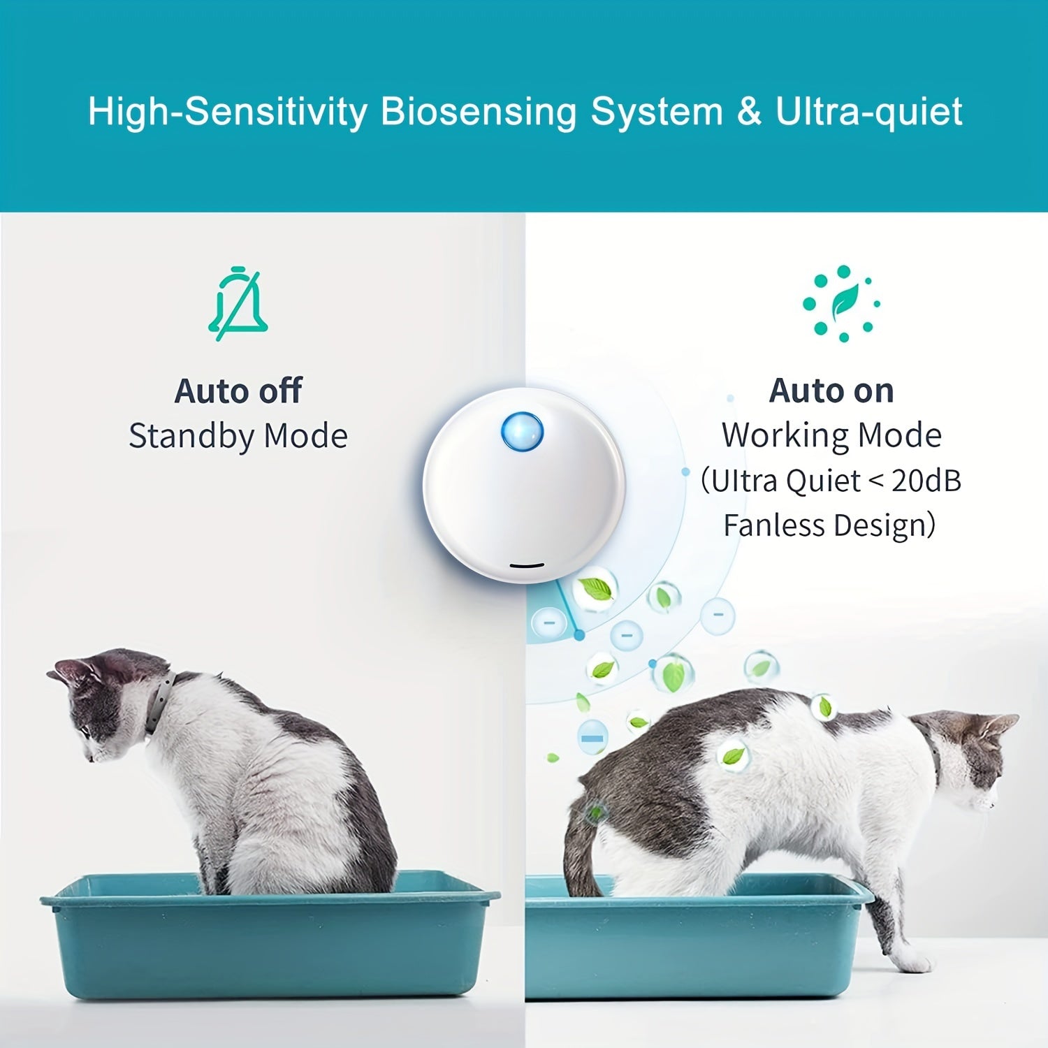 Pet Odor Remover for Cats USB Rechargeable Bathroom Shoe Litter Box Deodorizer
