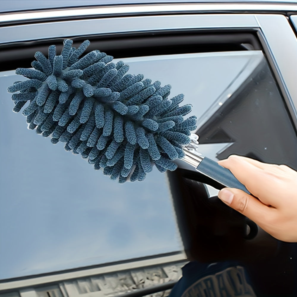 Mini Car Duster Set with Extendable Handle Microfiber Replacement Heads