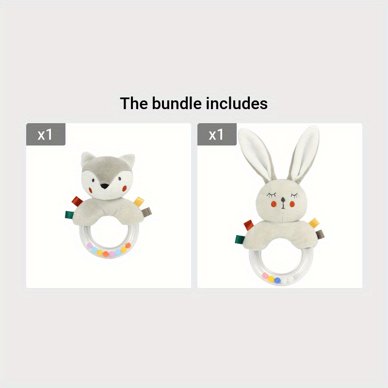 Baby Rattles Soft Hand Bell Grip Rocking Bed Squeaky Baby Rattle for Newborns 0-12 Months