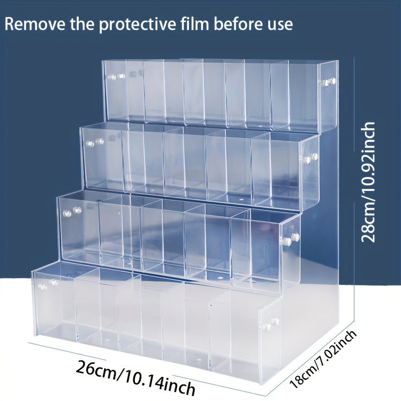 Acrylic Transparent Storage Rack with 5-Grid Partition for Cosmetics and Office Use