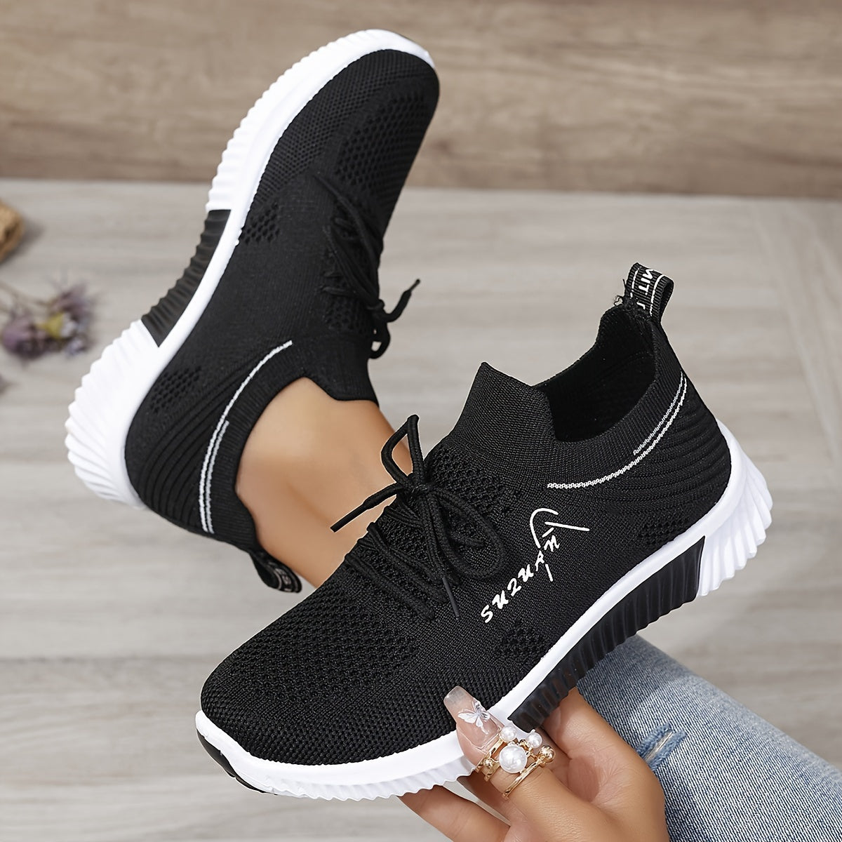 Women's Lightweight Knitted Sneakers for Running and Walking Outdoor Sports