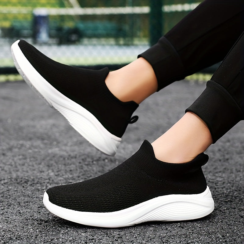 Men's Slip-On Sock Shoes Breathable Knit Casual Sneakers for Outdoor Activities