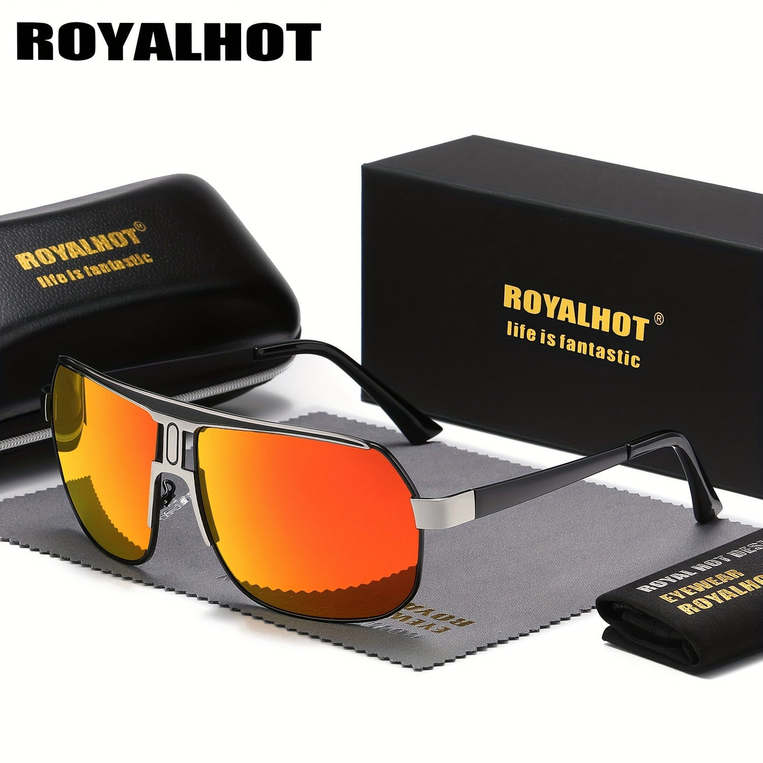 Men Women Polarized Alloy Square Oversized Sunglasses Driving Shades