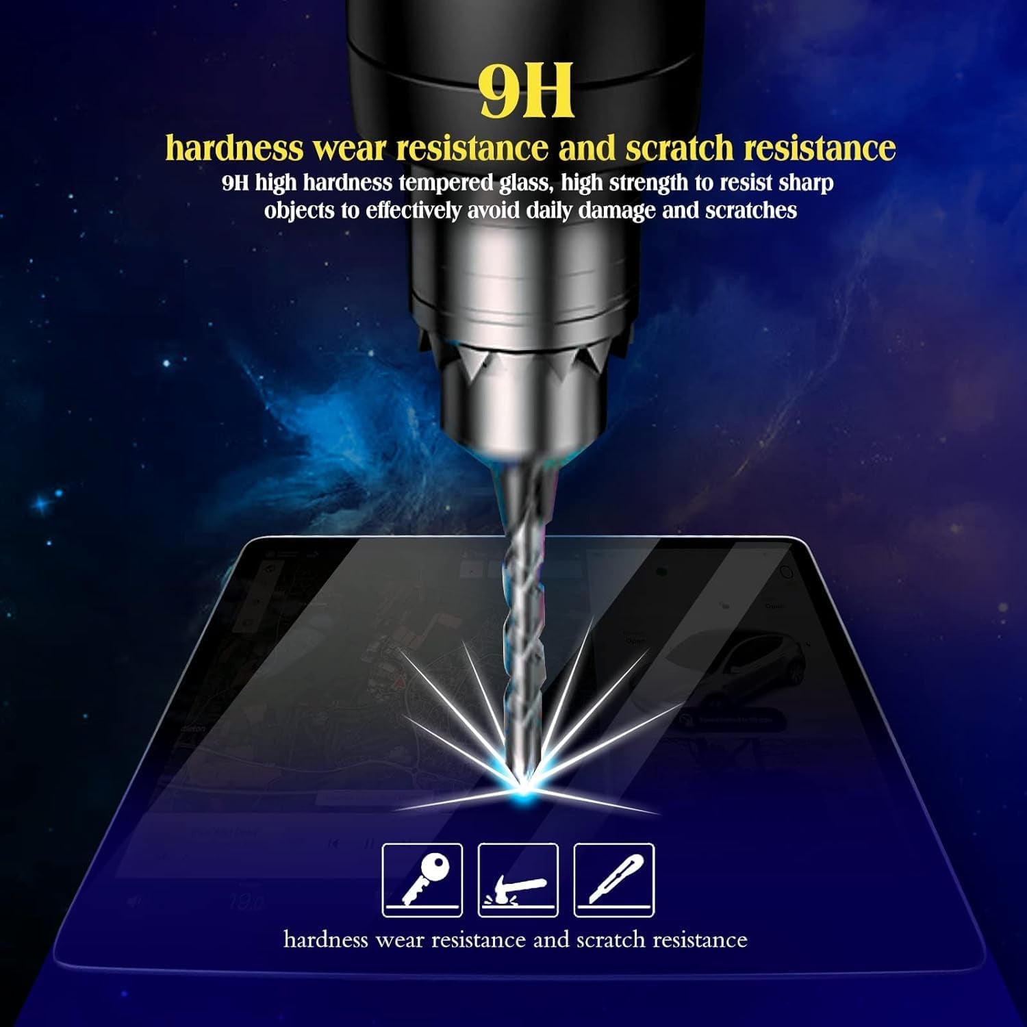 2 piezas de protector de pantalla de vidrio templado transparente para GPS de coche con pantalla de 32,5 cm