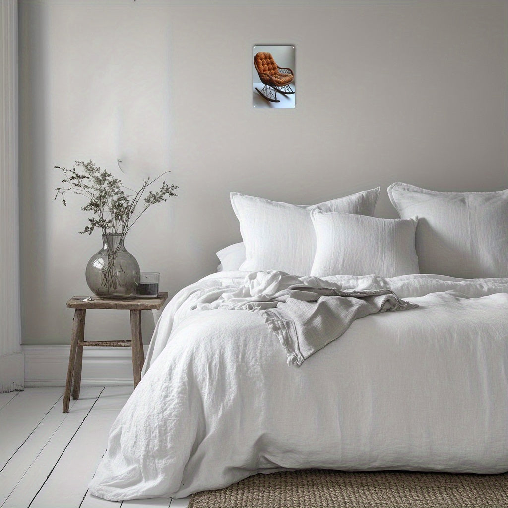 Metal and Rattan Rocking Chair Sign for Office Decor