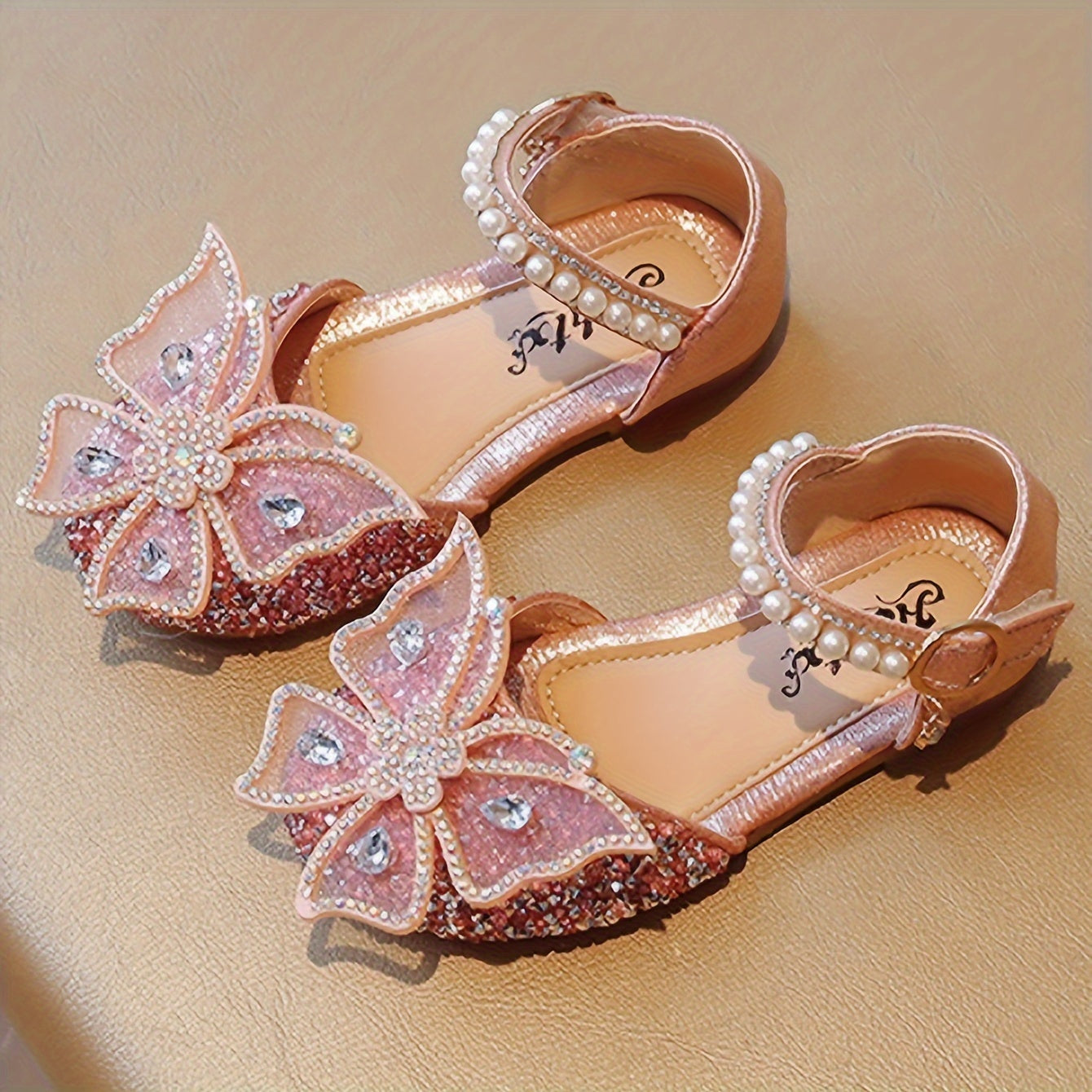 Girls Flat Shoes Sequin Butterfly Design Lightweight Casual Spring Fall