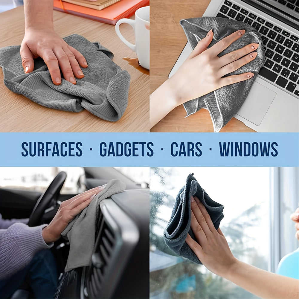 Многоразовое микрофибровое серое семейное полотенце для уборки 25*25