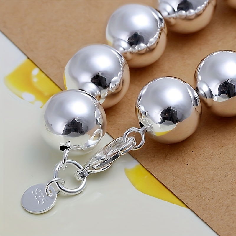Sterling Silver Beaded Bracelet Vintage Style No Plating for Women and Men