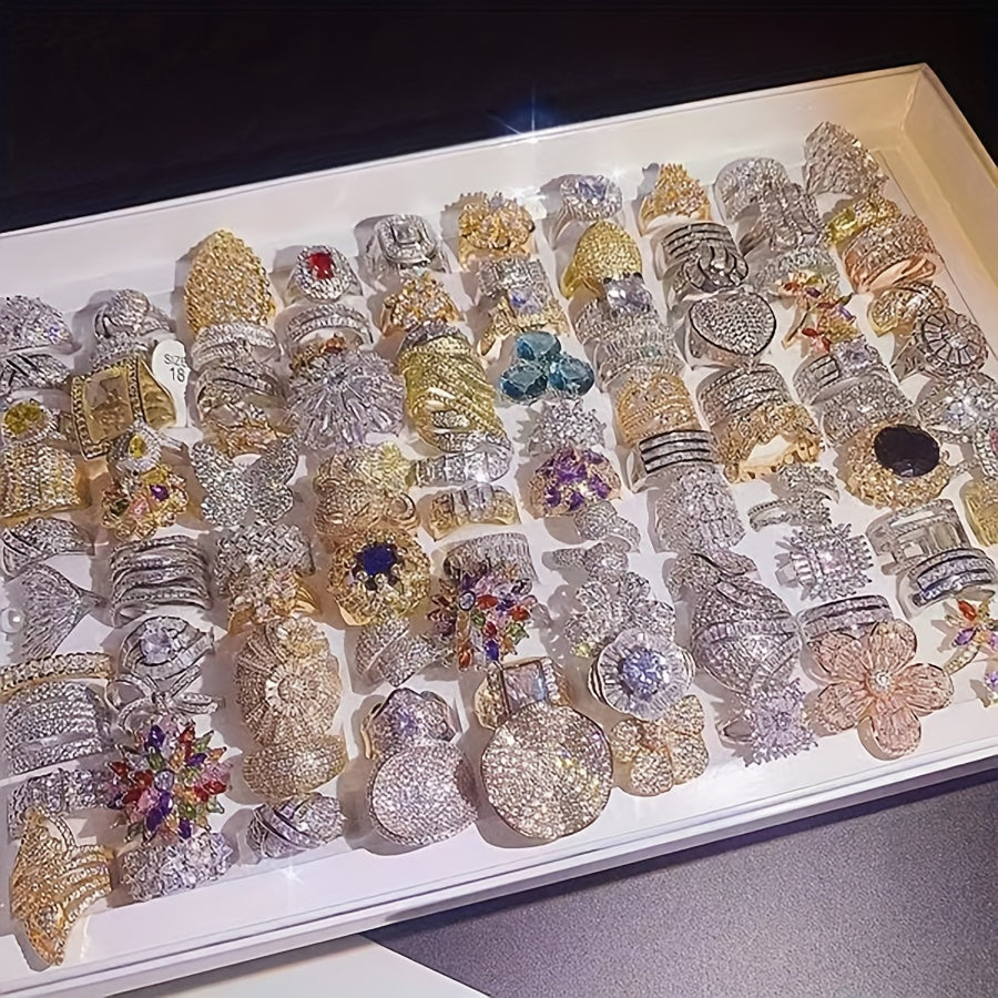 Juego de 10 anillos de zirconia cúbica sintética para mujer con diseños de corazones y piedra de nacimiento de agosto