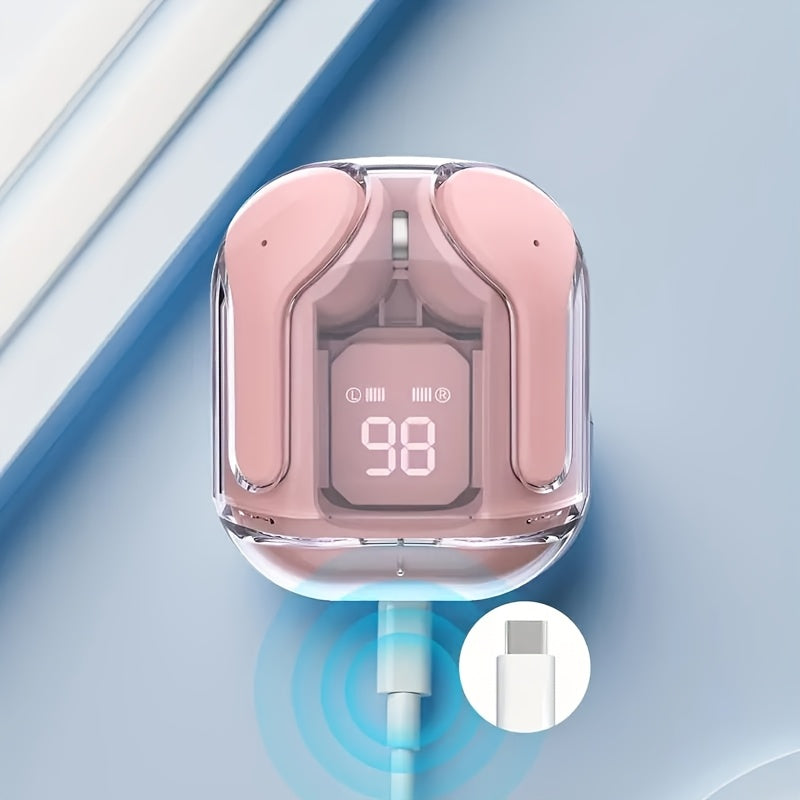 Wireless Earbuds with Touch Volume Control Plastic Compact Rechargeable Type-C Charging