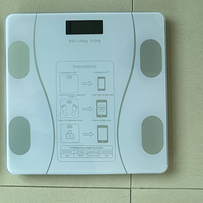 Цифровые напольные весы для тела белые и черные с ЖК-дисплеем, беспроводные, Bluetooth, для домашнего использования
