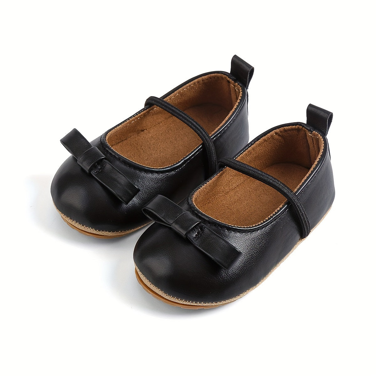 Girls Children's Ballet Flats in PU with Bow, Non-Slip Sole, Flexible, for Daily and Special Occasions