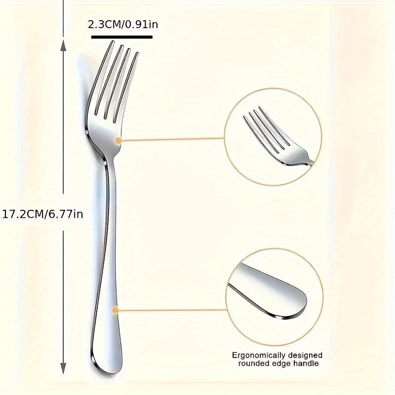 12-Piece Stainless Steel Fork Set for Home and Restaurant Dining Durable Cutlery