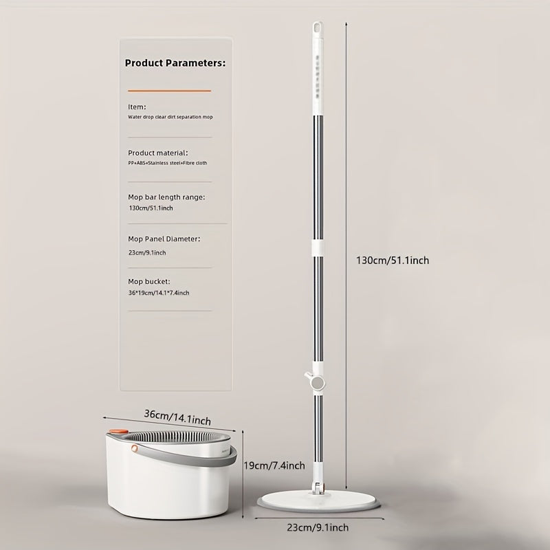Mopa de exprimido sin manos con almohadilla de microfibra y cubo para todo tipo de suelos