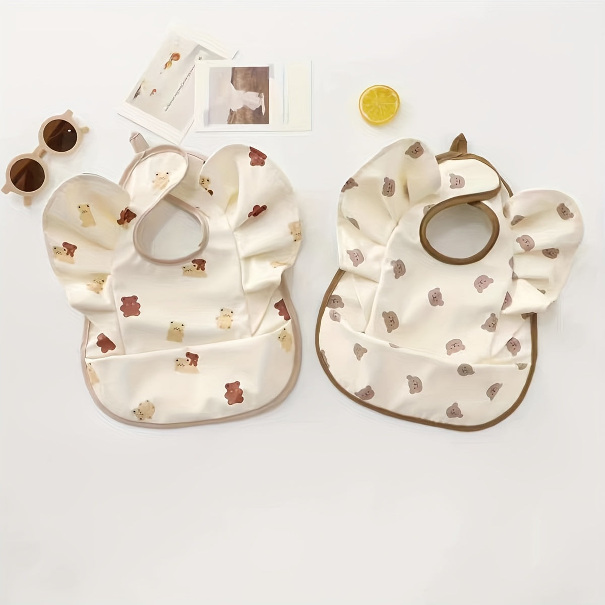 Children's Waterproof Sleeveless Bib with Pocket for Toddlers and Kids