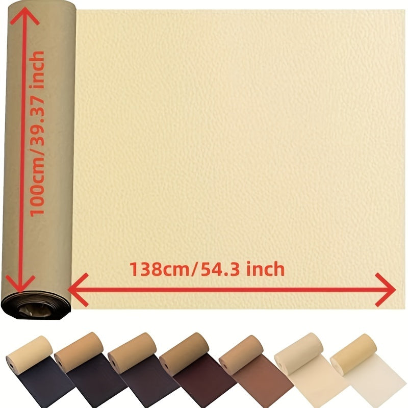 O'z-o'zidan yopishadigan teri ta'mirlash yamoqi divanlar, avtomobil o'rindiqlari, mebellar va stullar uchun - 137.92x100.0sm - Vinil mato yirtilgan joyni tuzatish lentasi
