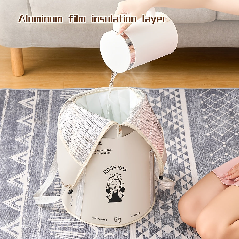 Qattiq va joyni tejaydigan yig'iladigan oyoq vannasi chelak, qopqoq bilan, uy, yotoqxona, ochiq havoda va hammomda foydalanish uchun izolyatsiyalangan spa havzasi - ko'chma va ko'p maqsadli oyoqni namlash yechimi