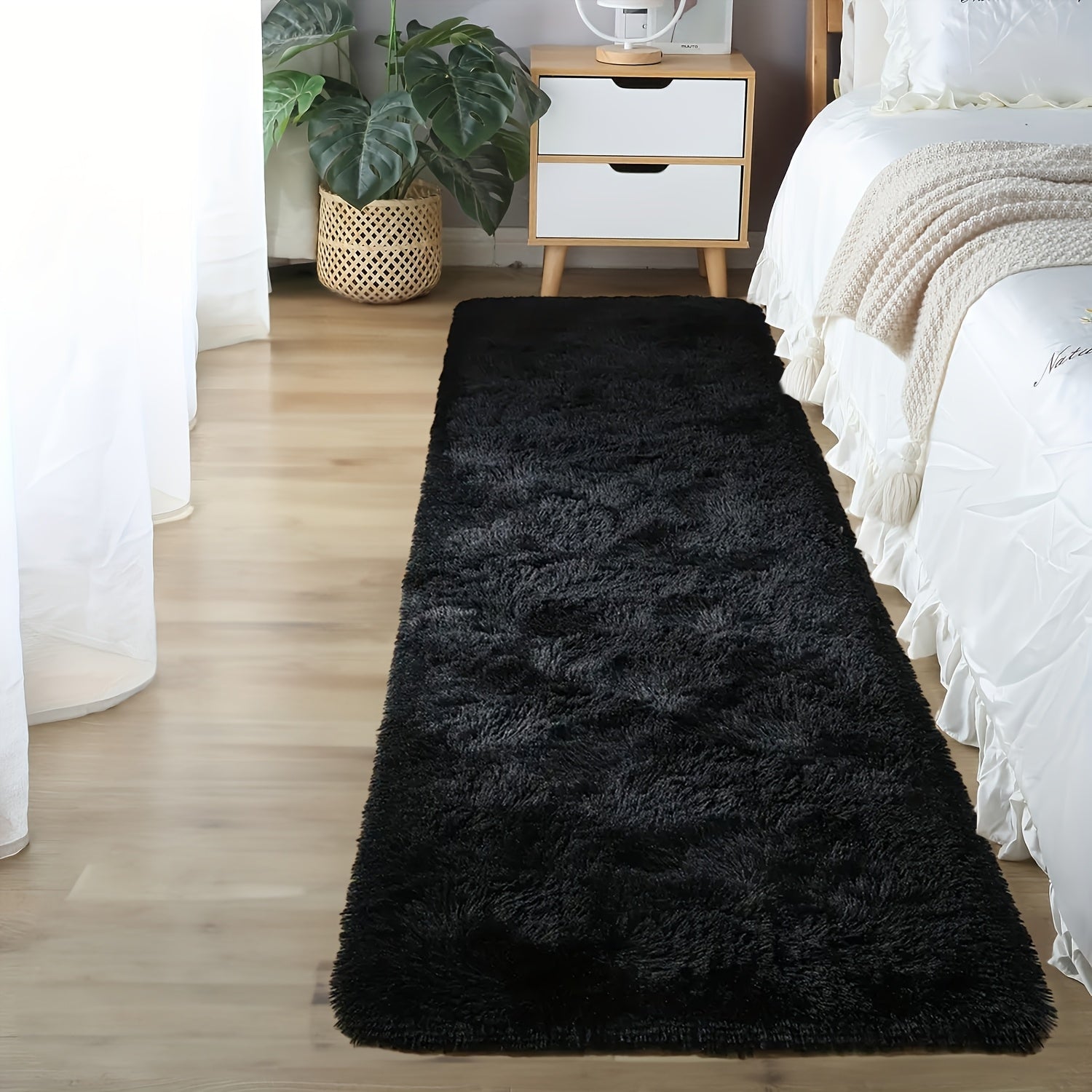Soft Plush Drum Carpet Area Rug Non-Slip Washable Fabric Bedroom Living Room Dorm Decor