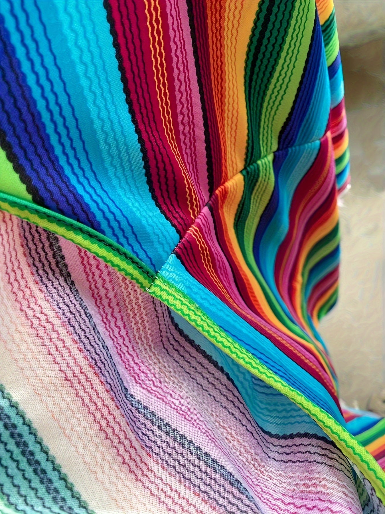 Erkaklar uchun katta o'lchamdagi rang-barang chiziqli bosma qopqoq cosplay uchun