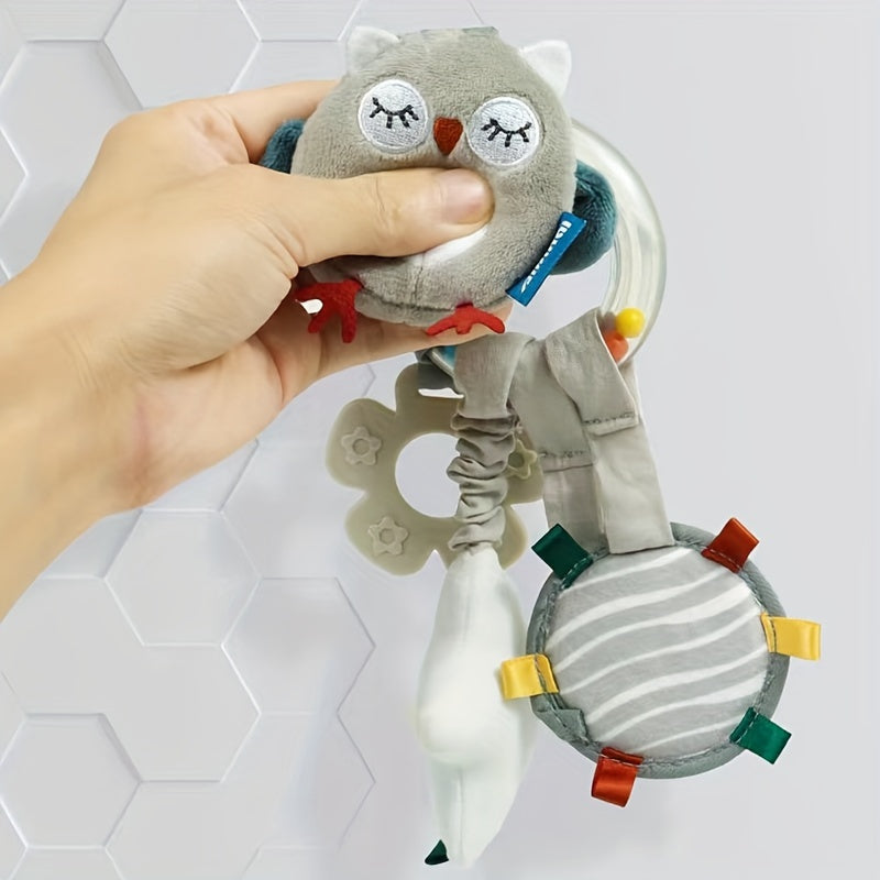 Baby Soothing Toys Hanging Bed Plush Characters Ringing Shake Sounds for Infants