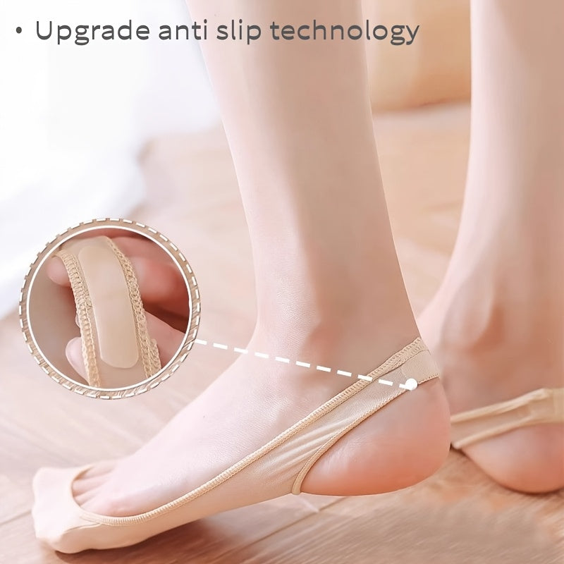 Unisex Ice Silk Invisible Socks Breathable Anti-slip Thick Sponge Pads