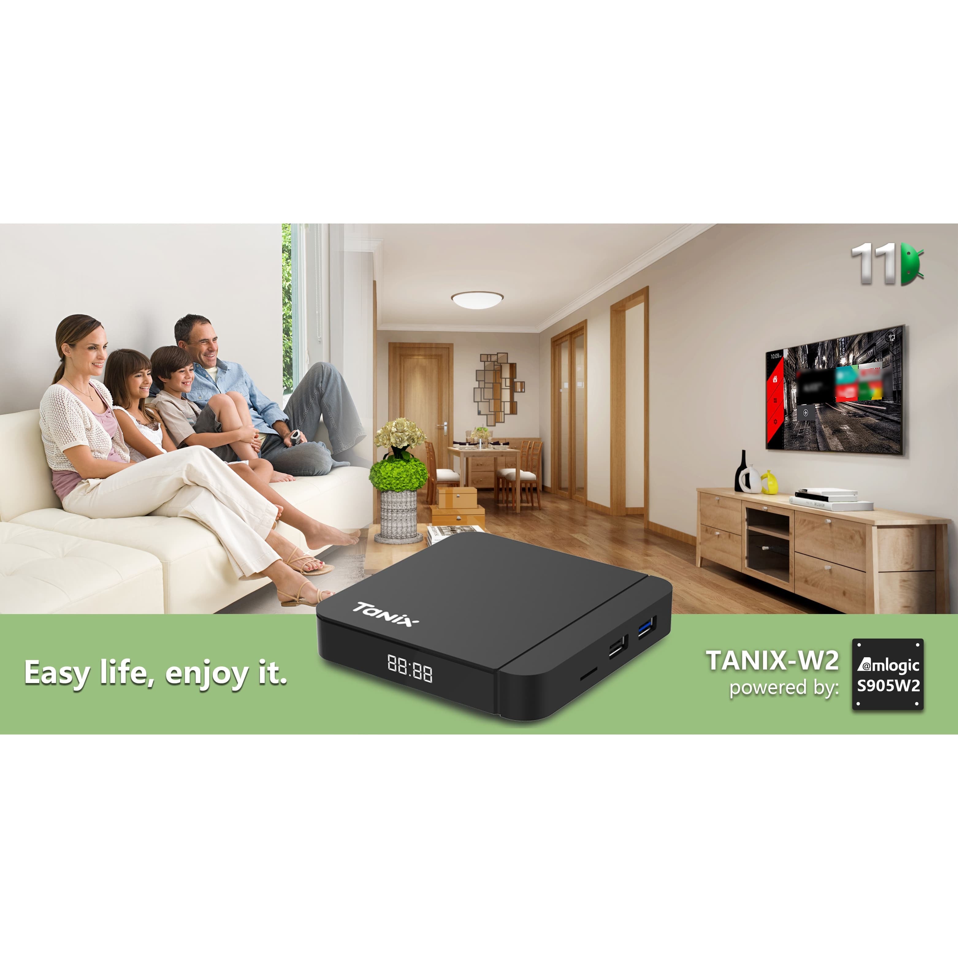 Smart TV Box with Android 11.0, 4K Support, Bluetooth, Dual WiFi, Multiple Storage Options