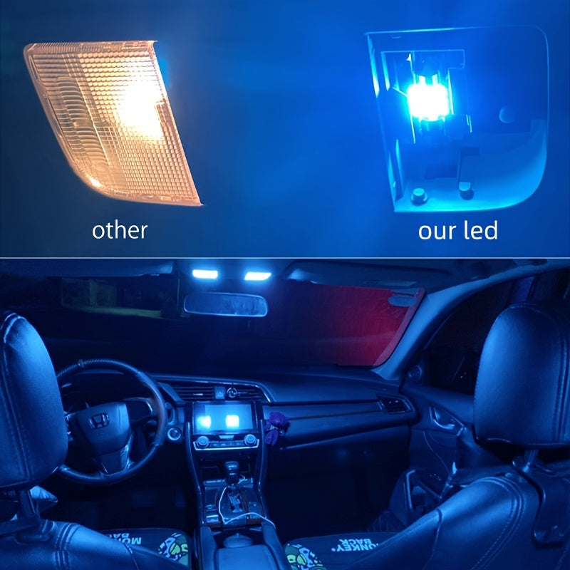 4PCS Super Bright LED Car Interior Lights White Blue 12V Festoon Bulb