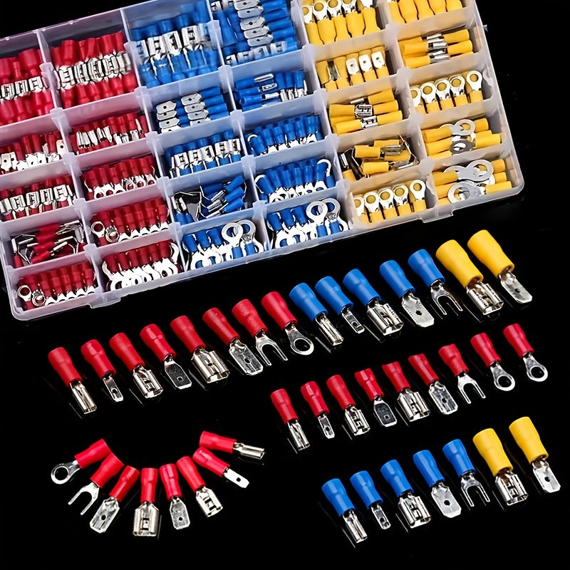 Kit de terminal de pala aislado de 102 piezas, crimpadoras, conectores de cable, tamaños surtidos