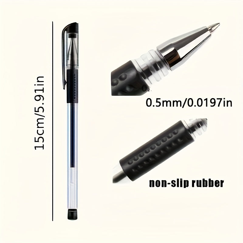 24-Pack Gel Ink Rollerball Pens 0.5mm Medium Point Waterproof Quick Dry Washable Office School