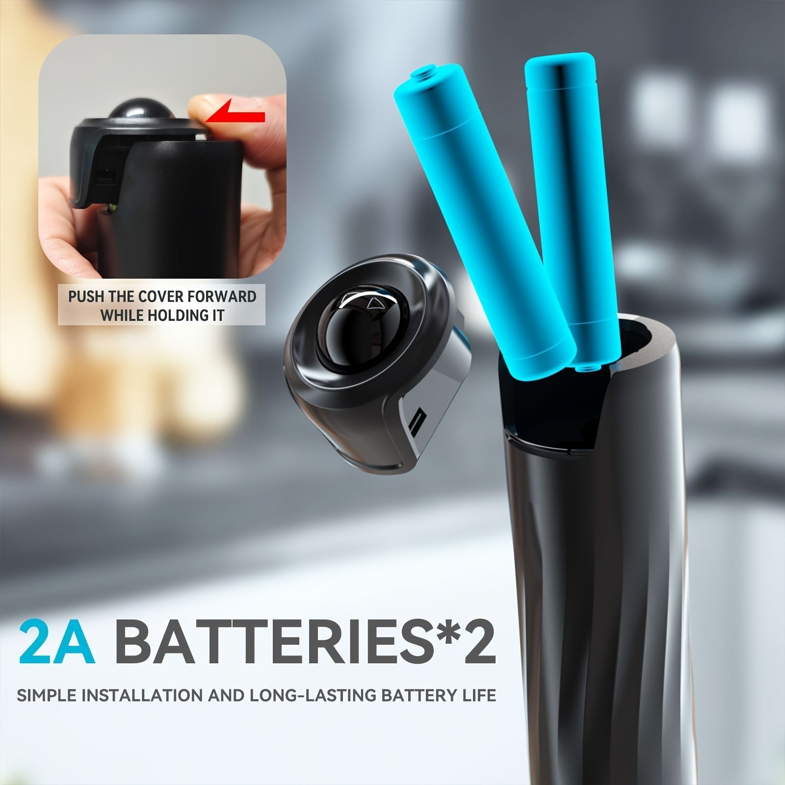 Portable Electric Milk Frother Black Battery-Powered Coffee Latte Cappuccino Mixer