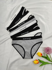 Women's 6-Pack Smile Print Low Rise Bikini Panties Breathable Stretchy Cotton