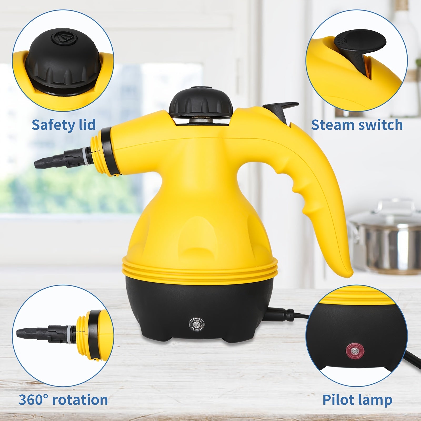 600W Handheld Steam Cleaner for Multi-Surface Cleaning European Plug