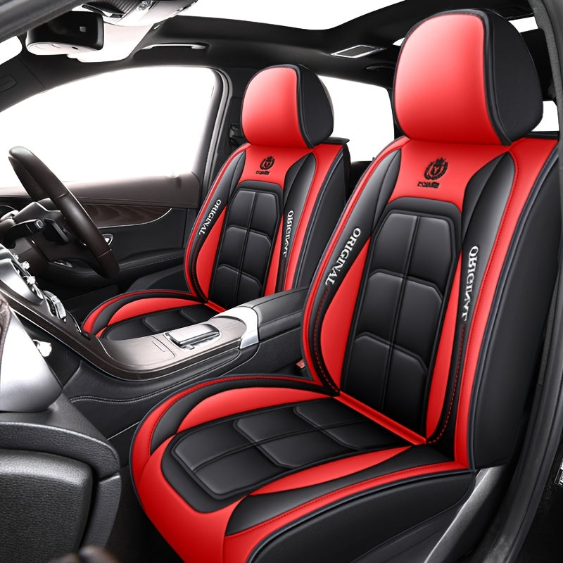 2pcs Front Car Seat Covers Leather Fit for Driver and Passenger Seats