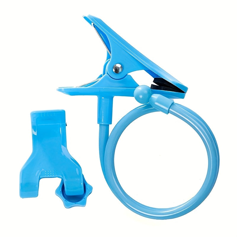 Universal Mobile Phone and Tablet Holder with Curved Double Clip for Headboard