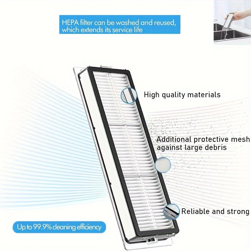 17-Donali Robot Changyutgich uchun aksessuarlar to'plami D9 D9 Max L10 Pro asosiy cho'tka, filtrlari, yon cho'tkalar, mop yostiqchalari bilan