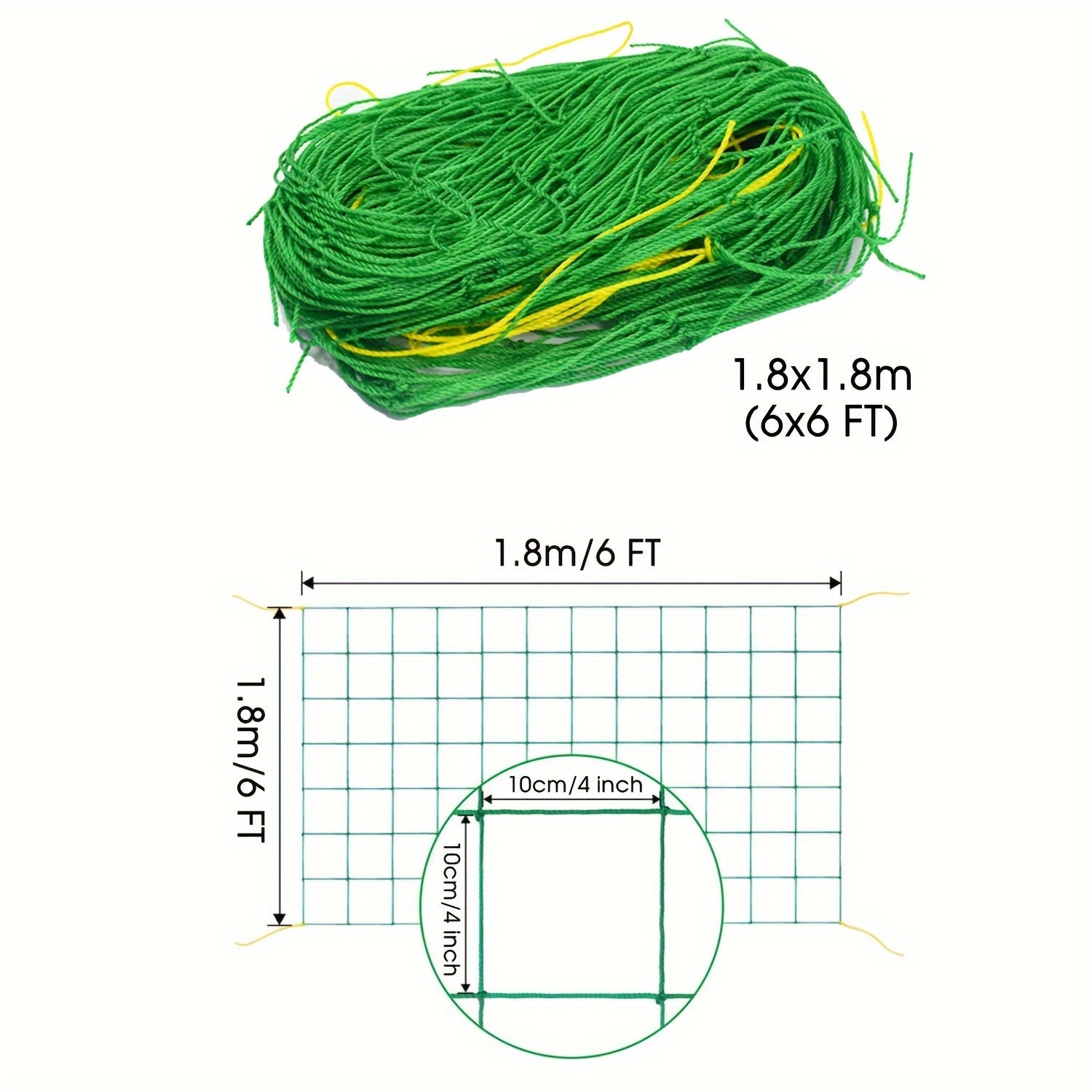 Red de enrejado de jardín de material PE para plantas trepadoras, verduras, frutas y flores 1 paquete