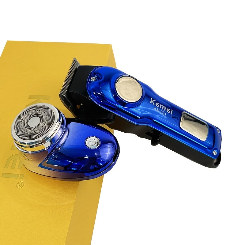 Kit de aseo para barba recargable por USB, cortapelos y afeitadora 2 en 1 portátil