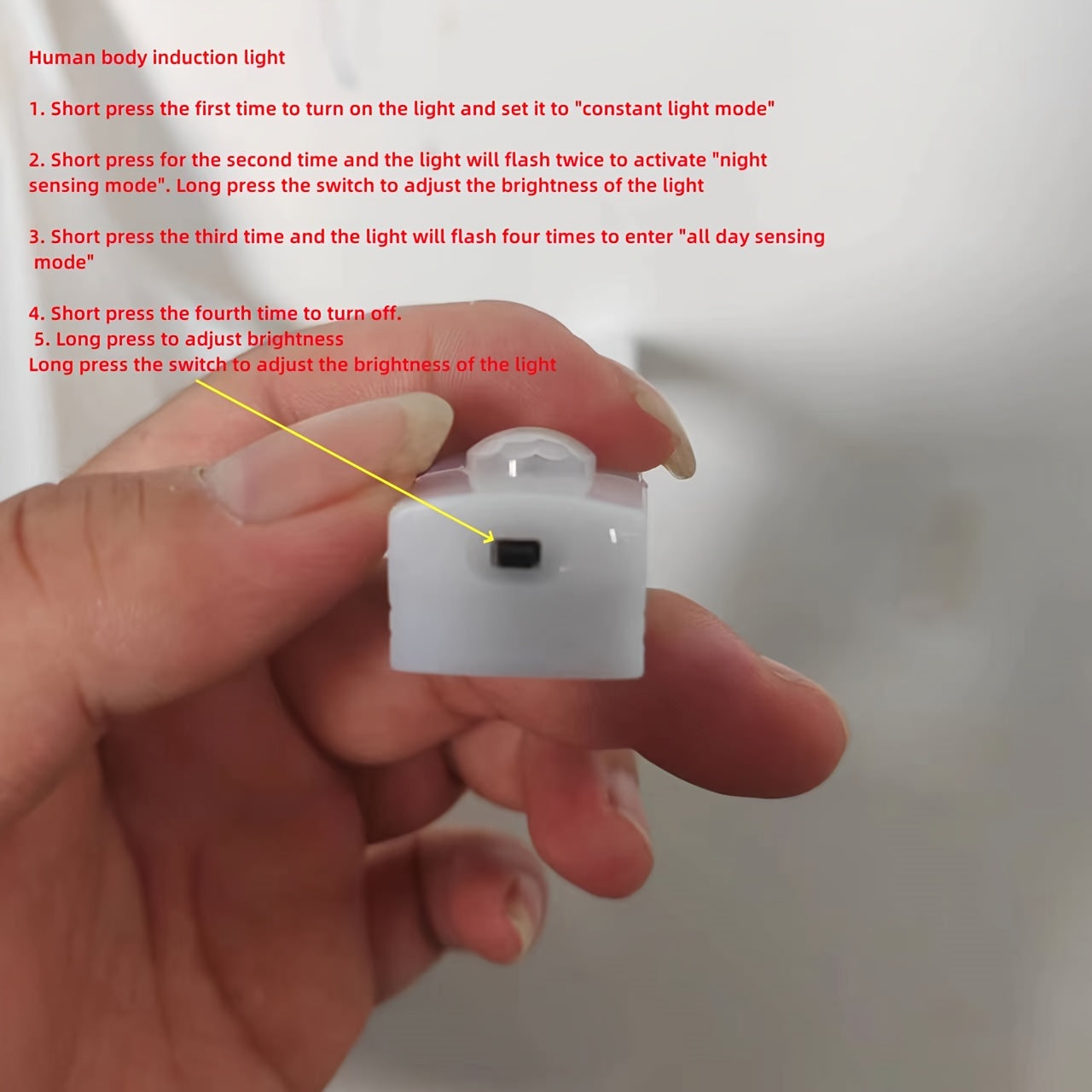 USB Magnetic LED Night Light for Wardrobe Cabinet and Office Shoe Cabinet Dimmable White Yellow